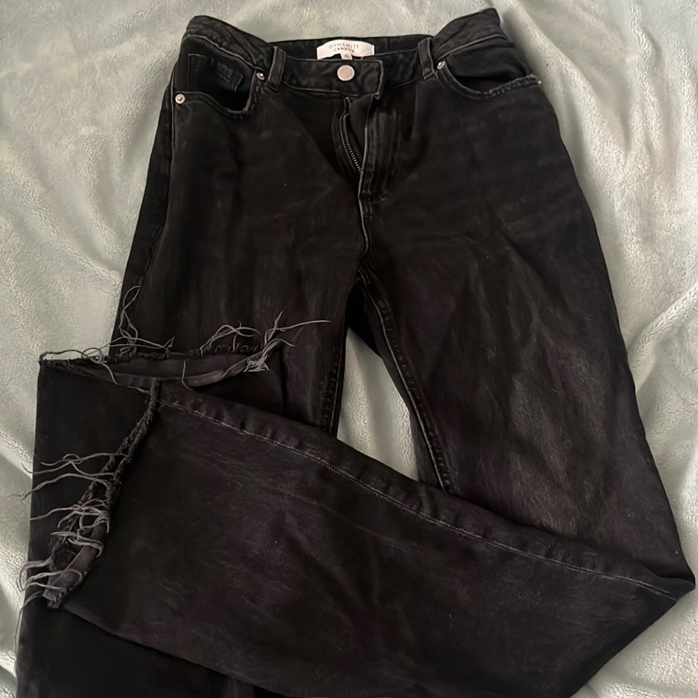Dynamite black Candice jeans, raw hem